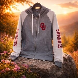 💙Gray and White OU Sooners Hoodie by Pink Victoria Secret